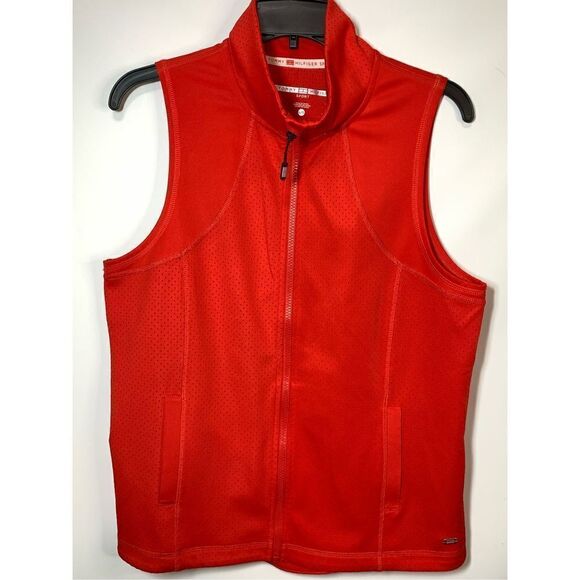 Tommy Hilfiger Sport Red Mesh Vest Size Large - Picture 1 of 8